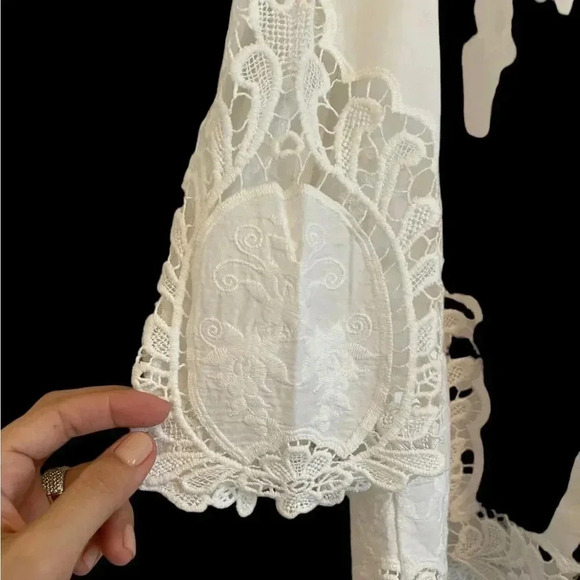 Off the Shoulder White Top with Embroidery - Picture 3 of 3
